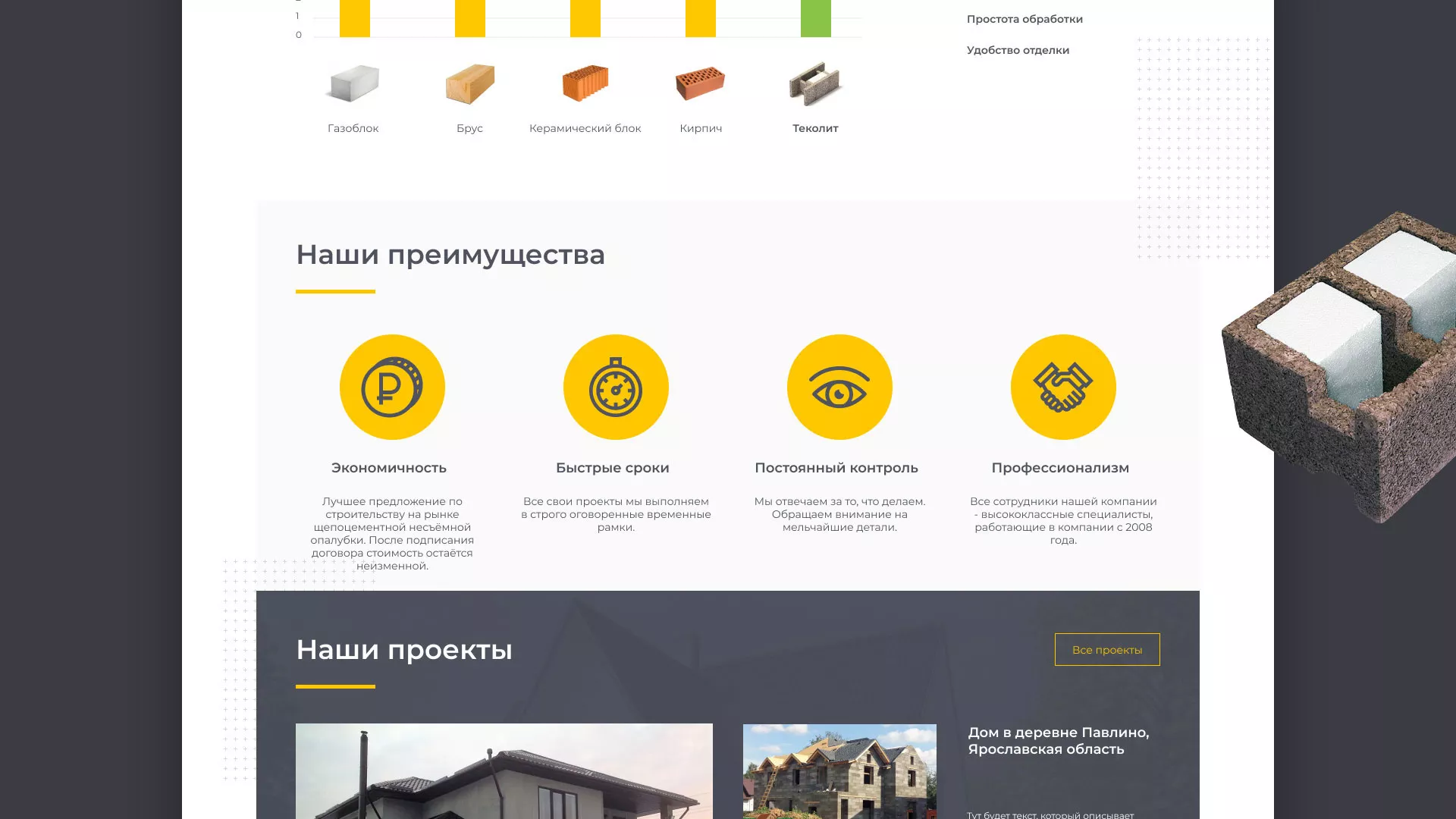 Создание сайта для строительной компании «ЭКОДОМ» в Котовске
