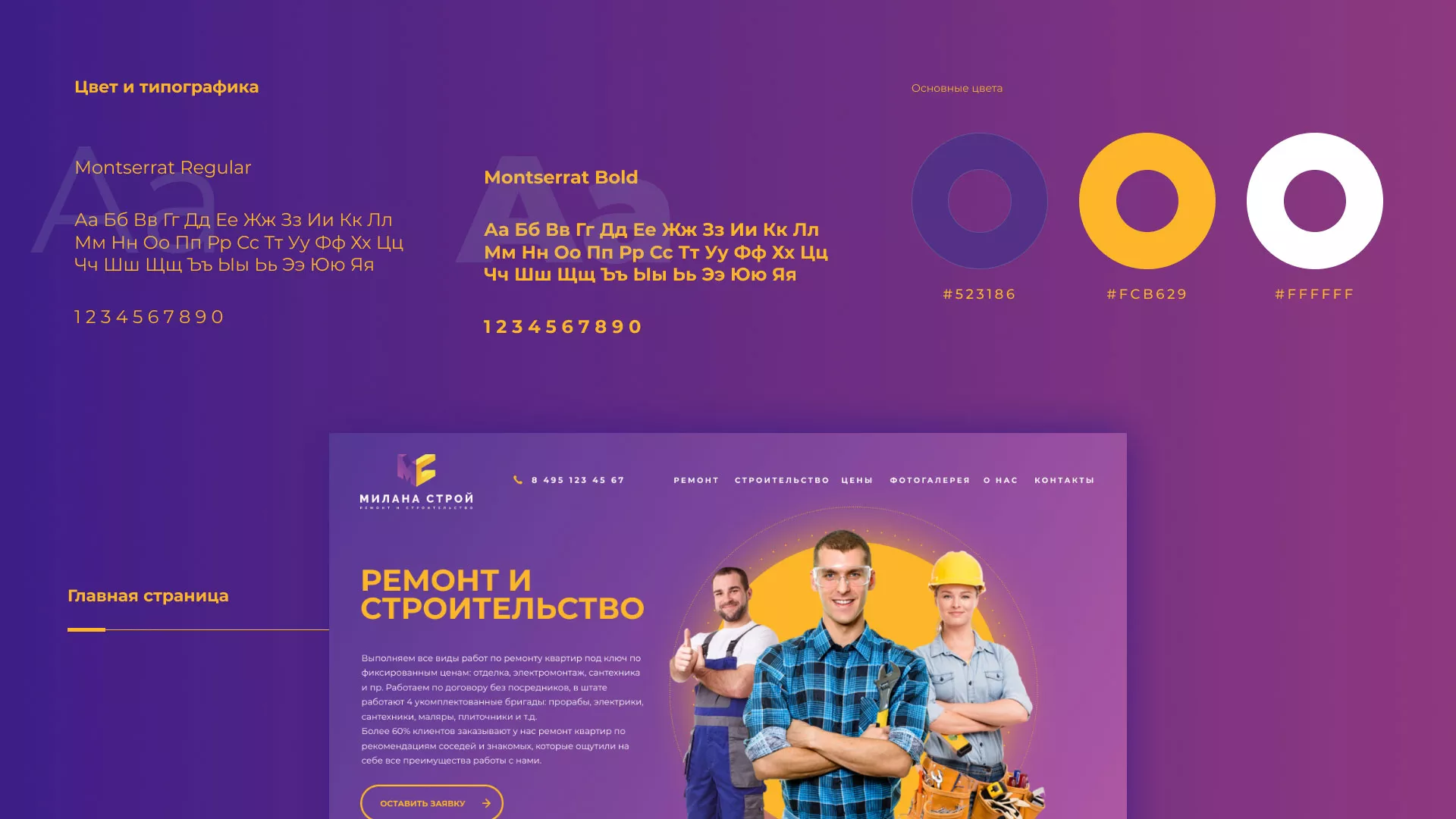 Разработка сайта строительной компании «Милана-Строй» в Котовске